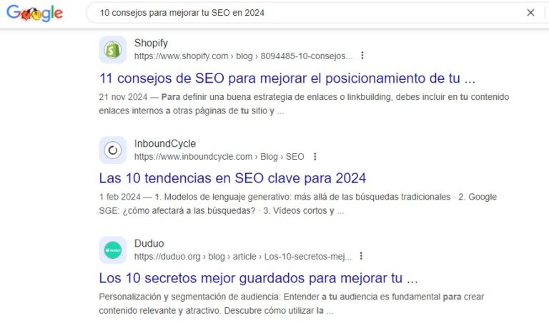 resultados organicos en serps informativas