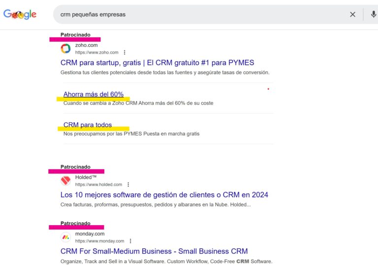 serp con anuncios ppc